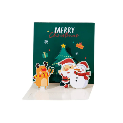 2022 ins felices cumpleaños tarjetas de felicitación bendición pequeñas personalizadas escritas a mano 3D pop up tarjetas de Navidad